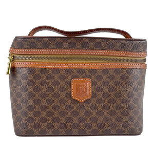 Celine handbag brown Macadam coated canvas leather